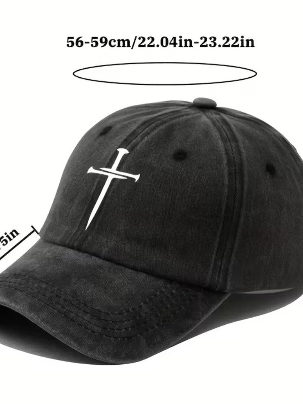 Black Christian Cross Sword Hat Jesus Faith Religious Baseball Cap Dad Hat Gift - Picture 6 of 6